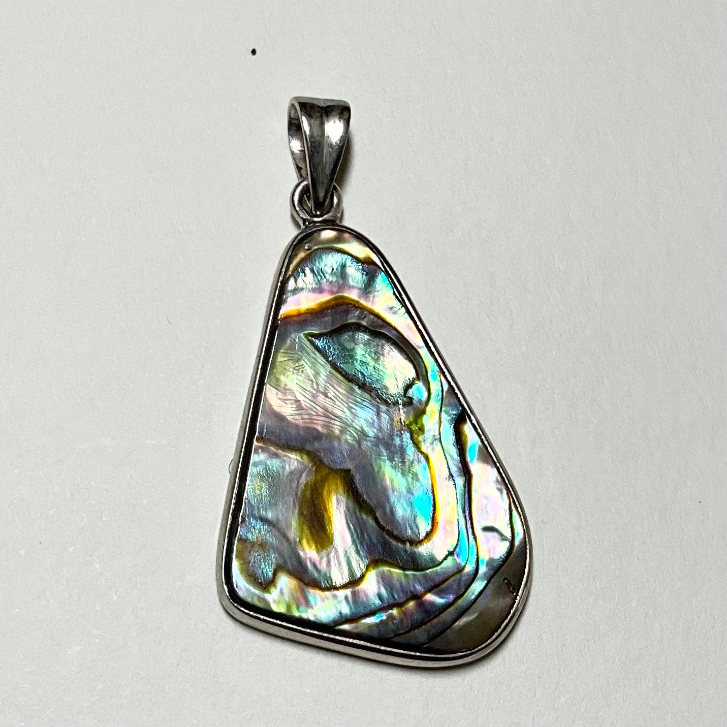 Abalone Shell and Sterling Silver Pendant