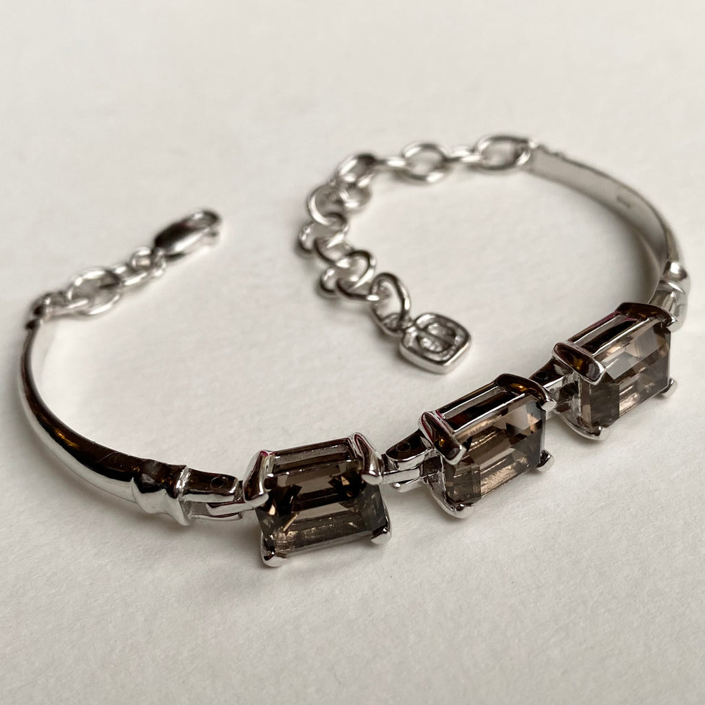 Silver Bracelet with Enhanced Quartz