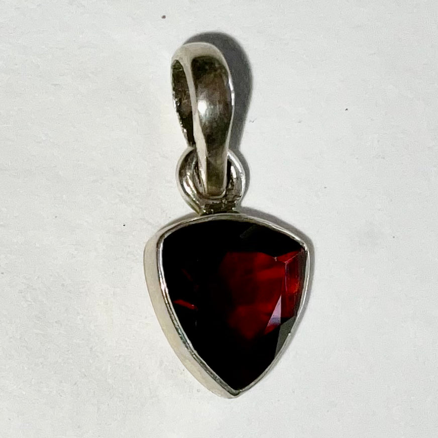 Red Garnet and Sterling Silver Pendant