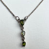 Silver Necklace with Semi Precious Peridot