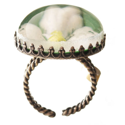 Adjustable Ring, Green/Gold