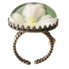 Konplott, Bubble Flower Adjustable Ring, Green/Gold