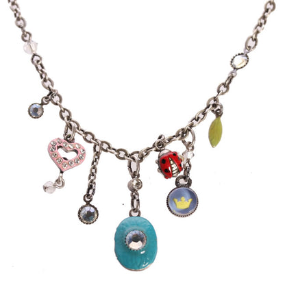 Dainty Necklace With Opening Locket, Multi/Silver