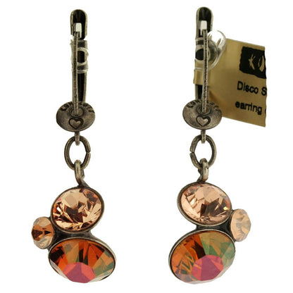 Dangly Earrings, Brown/Silver