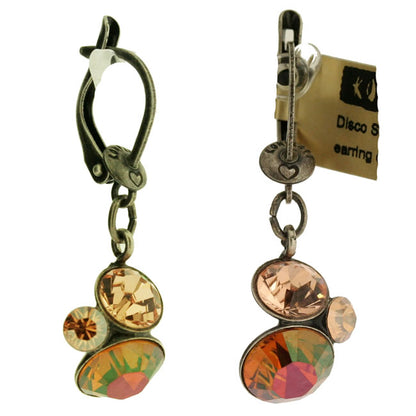 Dangly Earrings, Brown/Silver