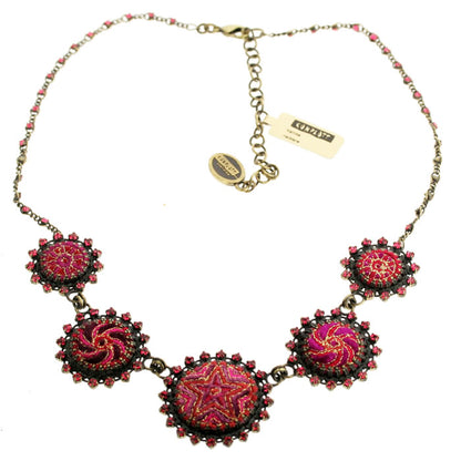 Medium All around Necklace Red/Pink/Gold, Red,Pink,Gold