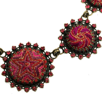 Medium All around Necklace Red/Pink/Gold, Red,Pink,Gold