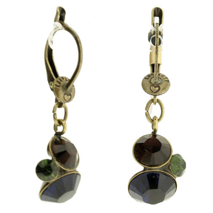 Dangly Earrings, Dark Multi/Gold