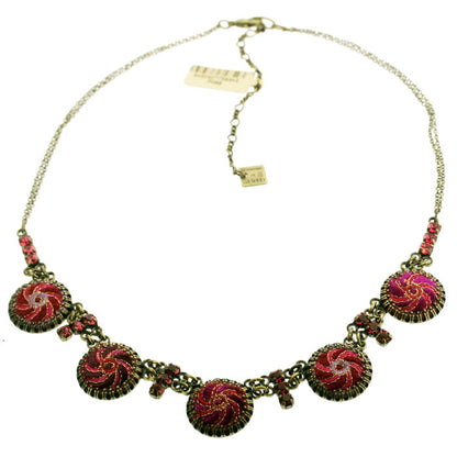 Smaller All around Necklace Red/Pink/Gold, Red,Pink,Gold