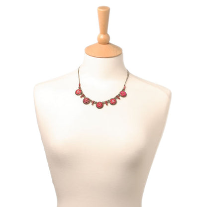 Smaller All around Necklace Red/Pink/Gold, Red,Pink,Gold