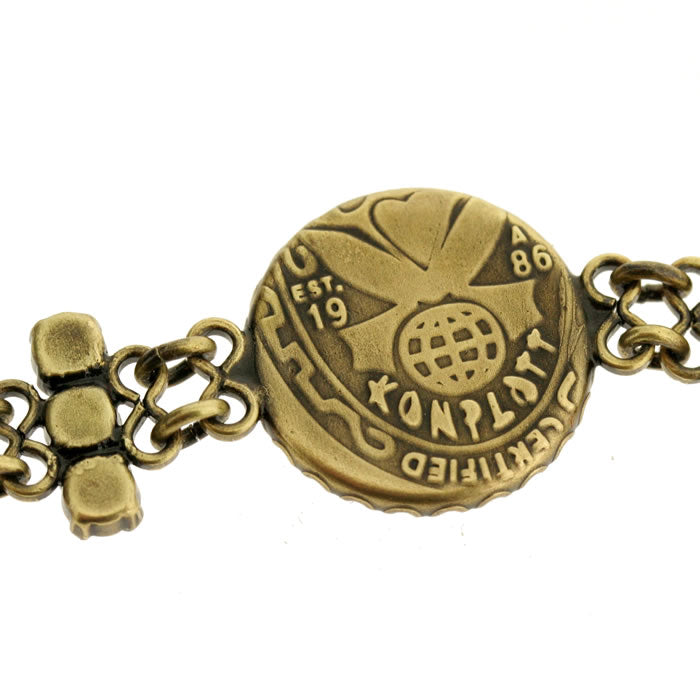 Bracelet with Crystals Red/Pink/Gold, Red,Pink,Gold