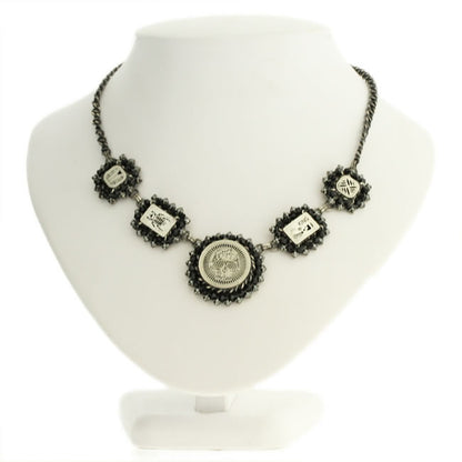 Necklace with organza Choker Crystal/Silver, Crystal,Silver