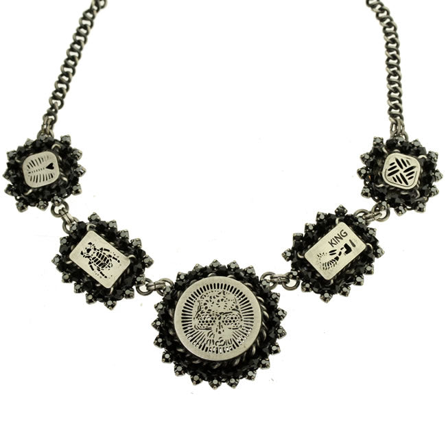 Konplott, Sinners and Saints Necklace with organza Choker Crystal/Silver, Crystal,Silver
