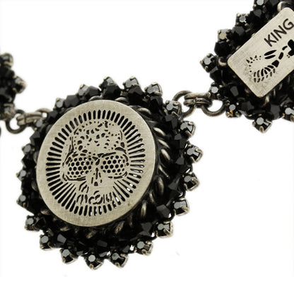 Necklace with organza Choker Crystal/Silver, Crystal,Silver