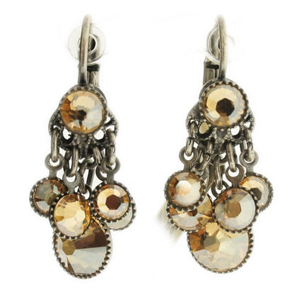 Bunch Earrings on French hooks, Brown/Silver