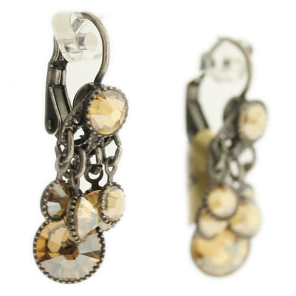 Bunch Earrings on French hooks, Brown/Silver