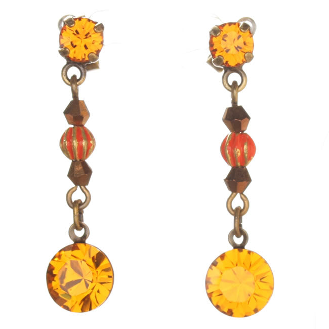 Konplott, Indianafrica Earrings, Orange,Gold