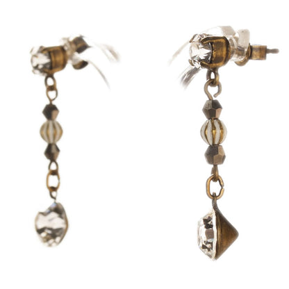 Earrings, White,Gold