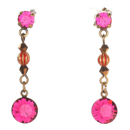 Earrings, Pink,Gold