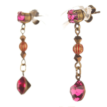 Earrings, Pink,Gold