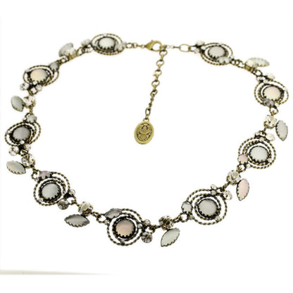 Most Elaborate allround necklace, White/Crystal/Gold