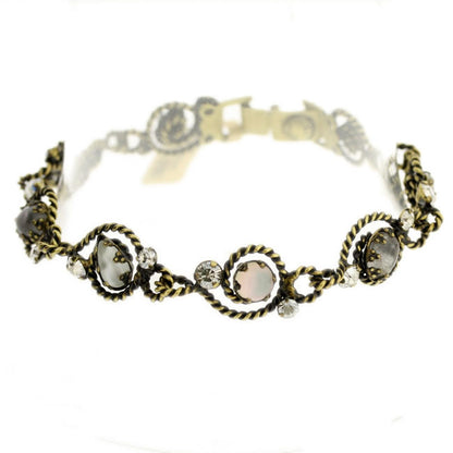 Dainty Bracelet, White/Crystal/Gold