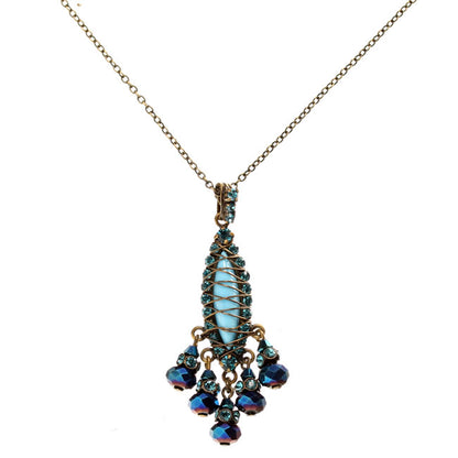 Necklace, Blue,Gold