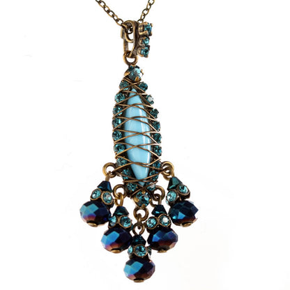 Necklace, Blue,Gold