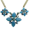 Konplott, Cathedral Triple Cluster Necklace, Blue/Gold