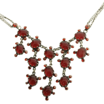 Elaborate Necklace, Red/Silver