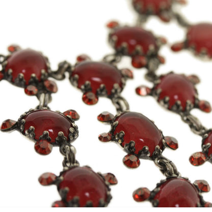 Elaborate Necklace, Red/Silver
