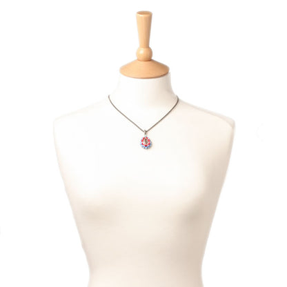 Pear Drop necklace Red/Blue/Silver, Red,Blue,Silver