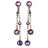 Konplott, Waterfalls Twin Chain Drop Earrings, Purple/Gold
