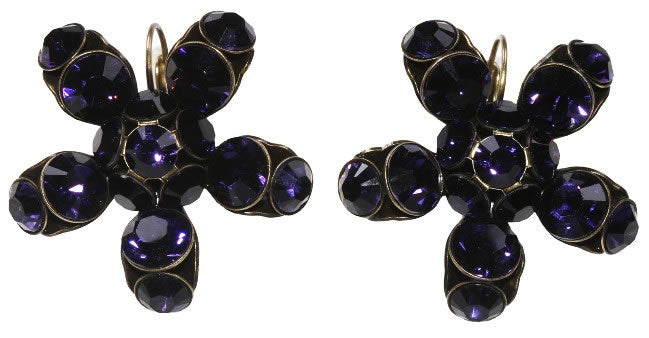 Konplott, Disco Star Flamboyant Hook Earrings, Purple/Gold