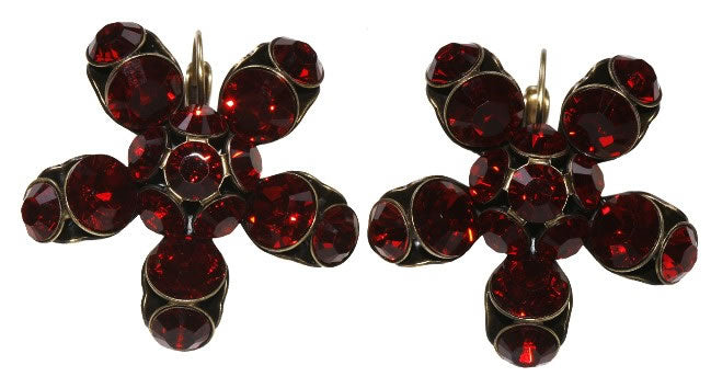 Konplott, Disco Star Flamboyant Hook Earrings, Red/Gold