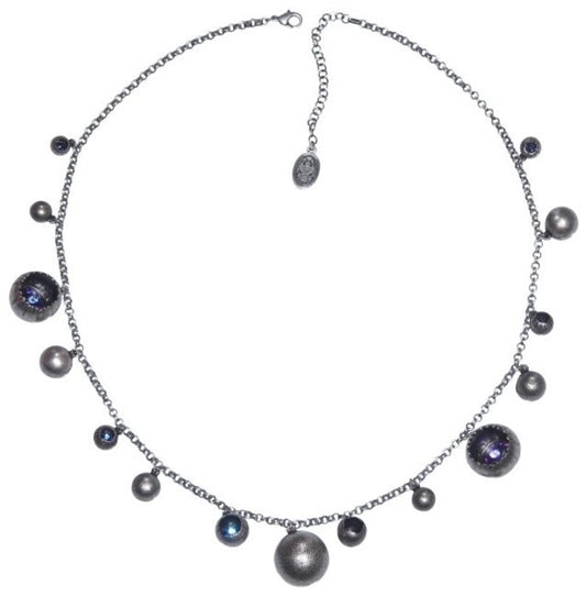 Konplott, Cocoon Long Necklace, Blue/Silver