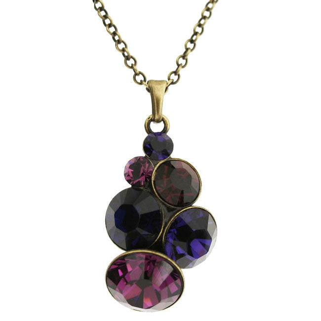 Konplott, Petit Glamour Crystal Bunch Pendant, Purple/Gold