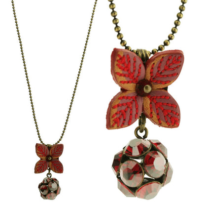 Long Pendant, Red/Gold