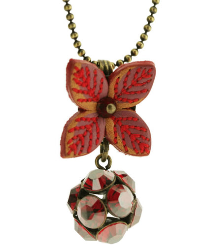 Long Pendant, Red/Gold