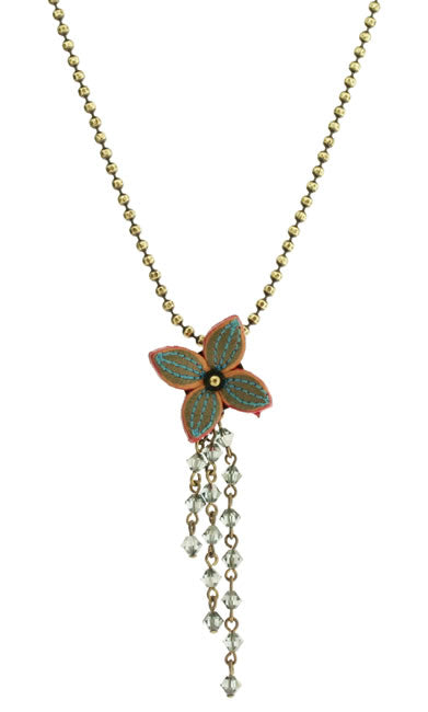 Chain Drop Pendant, Blue/Gold