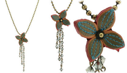 Chain Drop Pendant, Blue/Gold