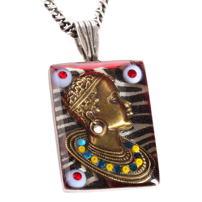 Long Pendant, Multi/Silver