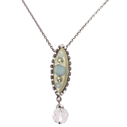 Drop Pendant, White/Silver