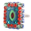 Konplott, Souvenir D Afrique  Crystal Adjustable Ring, Blue/Multi/Silver