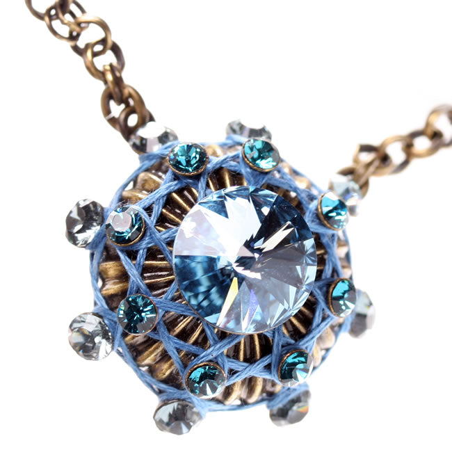 Konplott, Oriental Architecture Pendant Necklace, Blue/Gold
