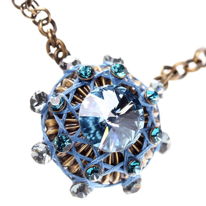 Pendant Necklace, Blue/Gold