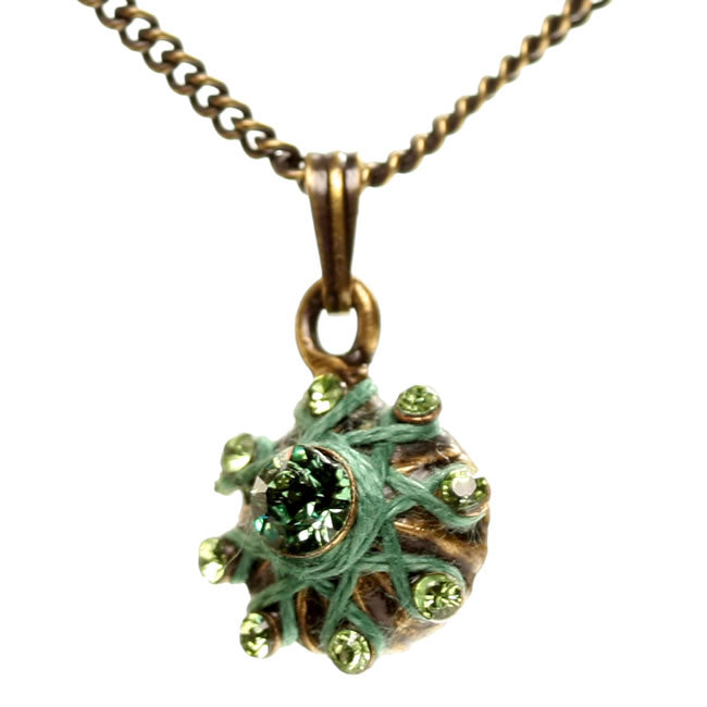 Konplott, Oriental Architecture Smaller Pendant Necklace, Green/Gold
