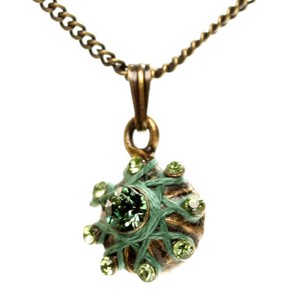 Smaller Pendant Necklace, Green/Gold