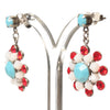Konplott, Dutchess Stud Drop Earrings, Blue/Opal/Red/Silver