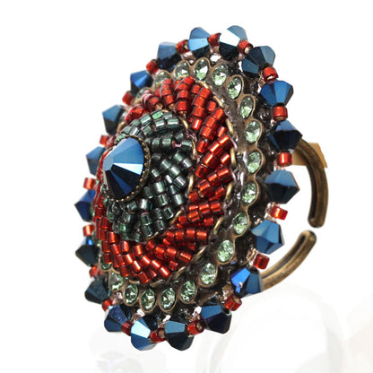 Ring, Green/Multi/Gold